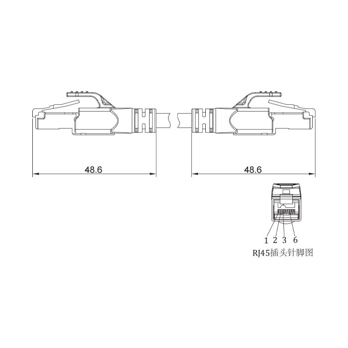 RJ45公頭直型轉(zhuǎn)RJ45公頭直型、雙端預(yù)鑄PVC非柔性電纜、帶屏蔽、黃色護(hù)套、0C4208-XXX