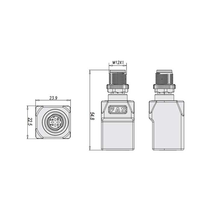 M12 4Pin D-coded 公頭直型轉(zhuǎn)RJ45直角型、0C4ES3